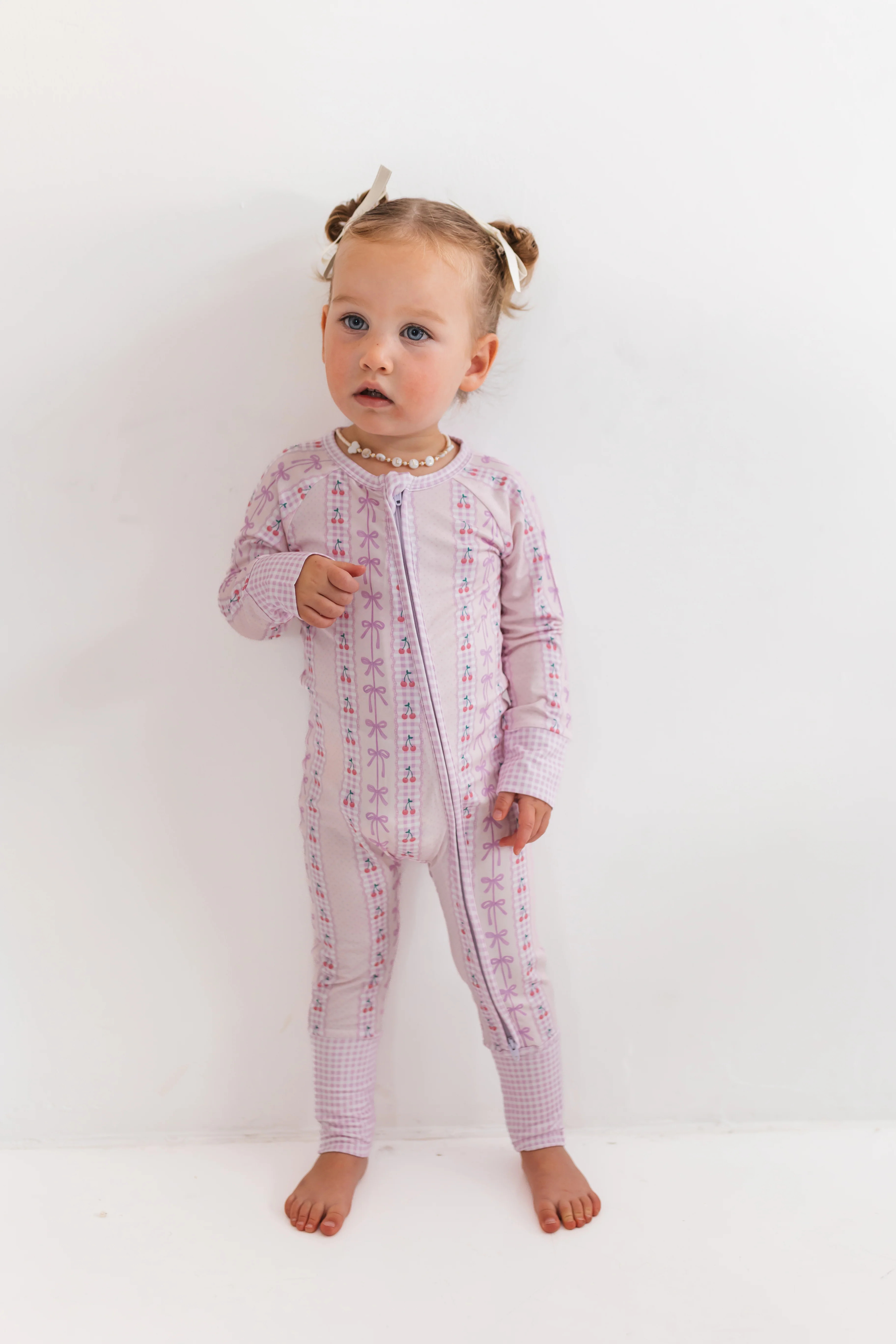 Cherry Gingham Zipper Romper | In My Jammers