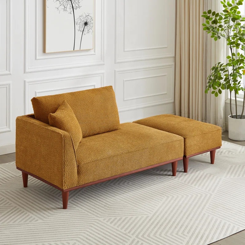 Finken Upholstered Chaise Lounge and Stool | Wayfair North America