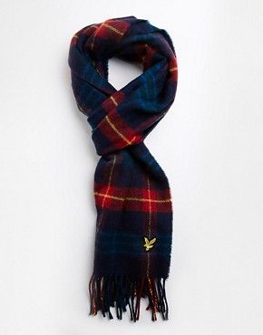 Lyle & Scott Plaid Scarf - Navy | ASOS US