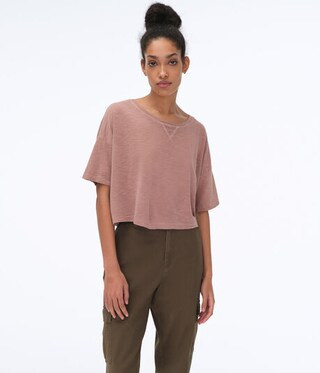 Air Softspun Washed Cropped Boyfriend Crew Tee | Aeropostale