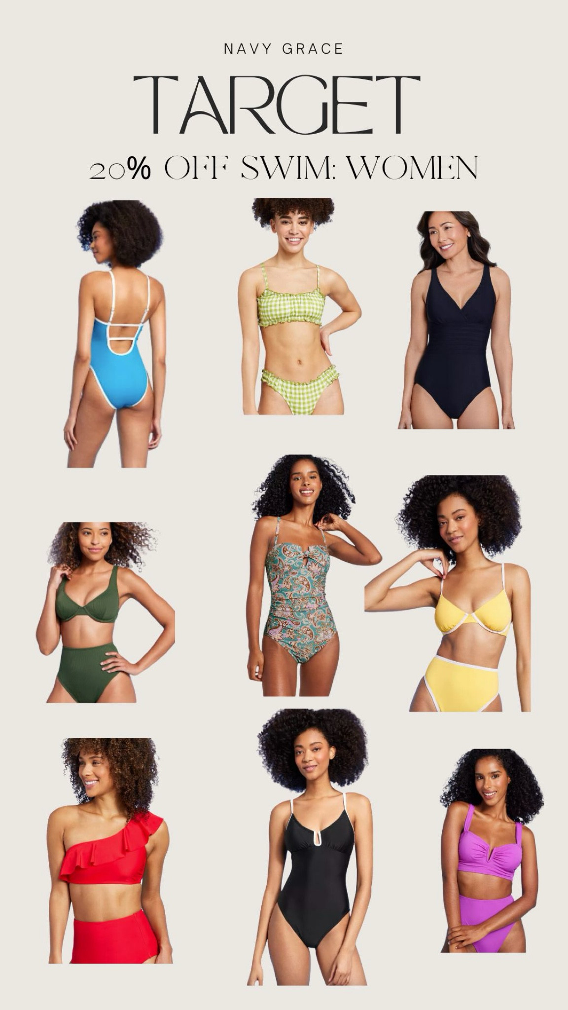 20% off women’s swim 