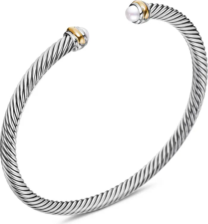 Cable Classic Bracelet with 18K Gold & Semiprecious Stones, 4mm | Nordstrom