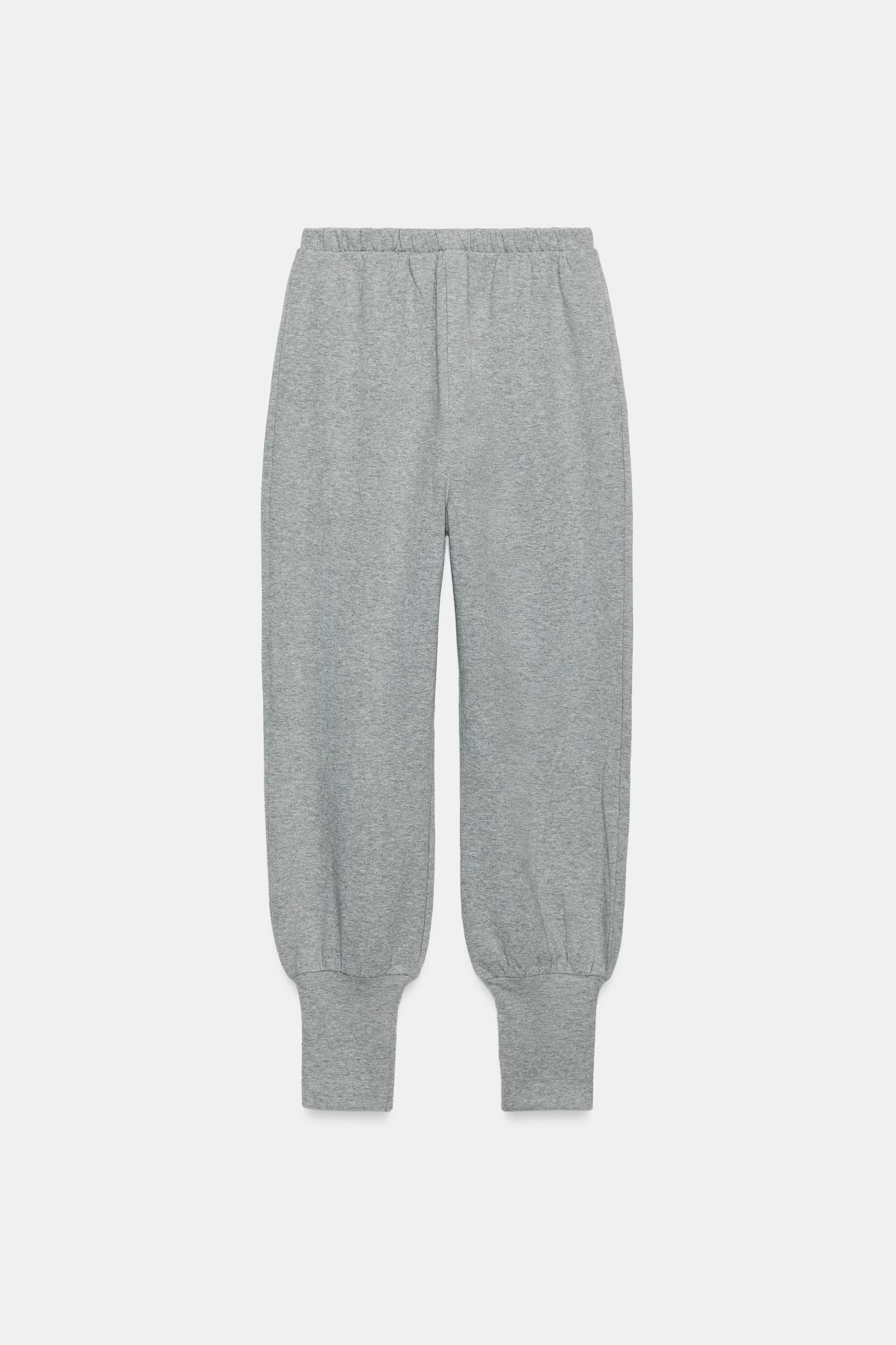 Zara - Cuffed Pants - Gray - L - Woman | Zara US