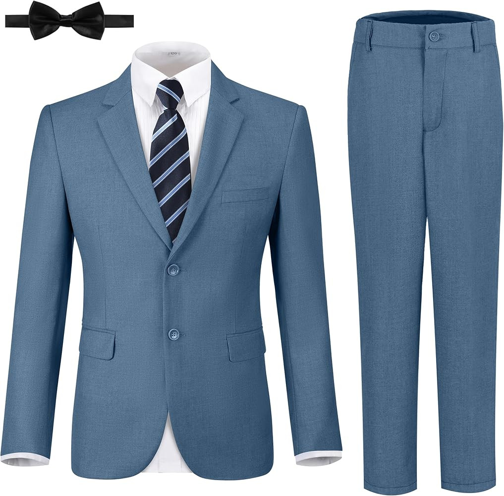 JPF Boys Formal Suits Slim Fit 5 Piece Kids Suit Jacket Pants Set with Dress Shirt and Tie for We... | Amazon (US)