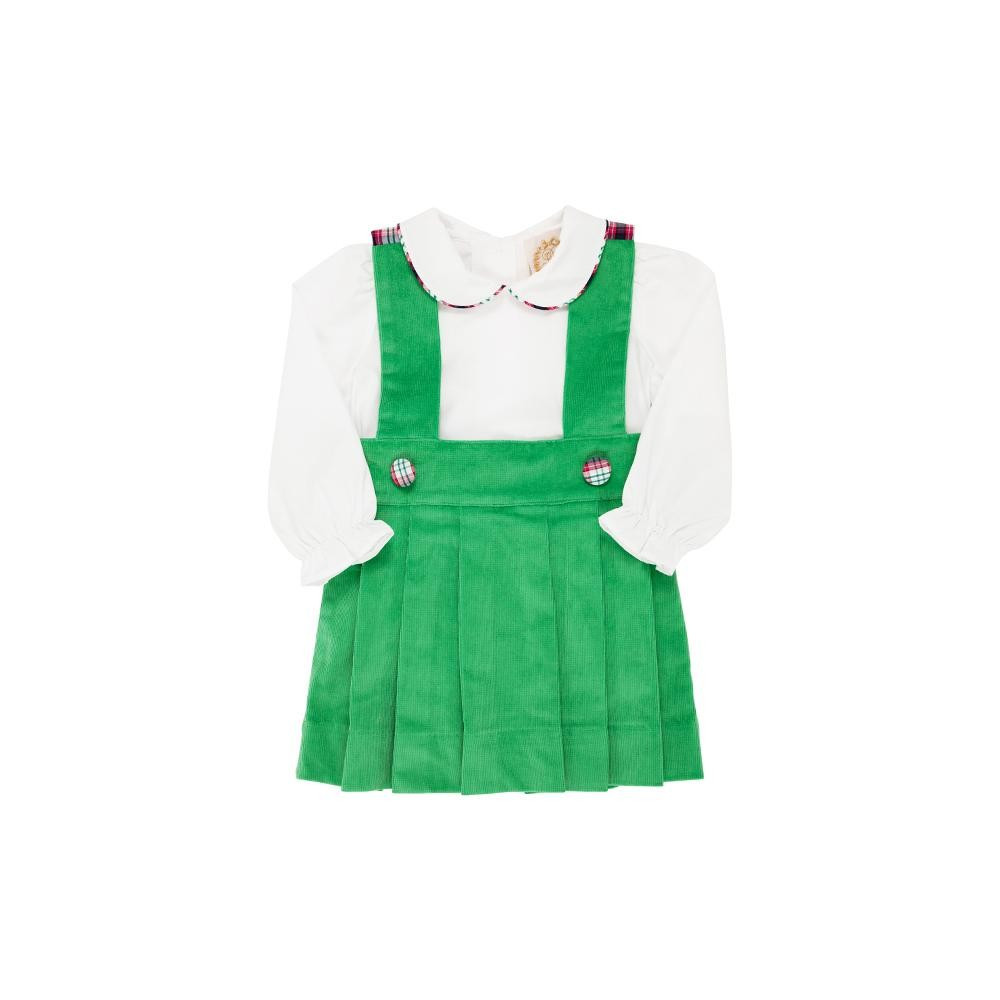 Pearl Prep Skirt Set (Corduroy) - Kiawah Kelly Green with Petersburg Plaid | The Beaufort Bonnet Company