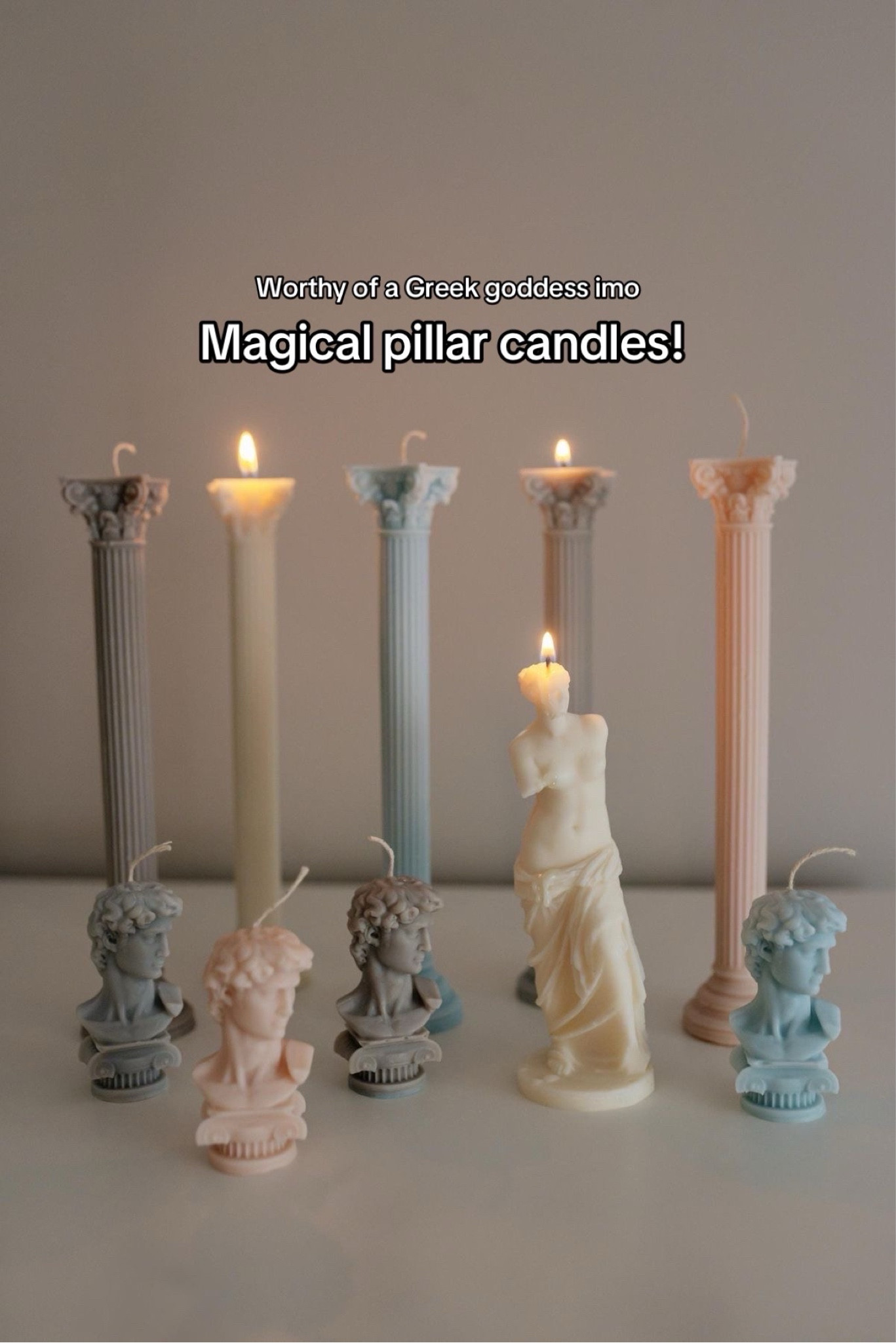 Greece Goddess Statue Candles Aesthetic Home Decor Pillar Soy Candles

#LTKHome