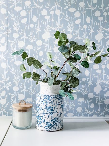 Wallpaper essentials for the perfect DIY project! Faux plant, wallpaper, candle, vase, coastal home, office inspiration  

#LTKhome #LTKunder100