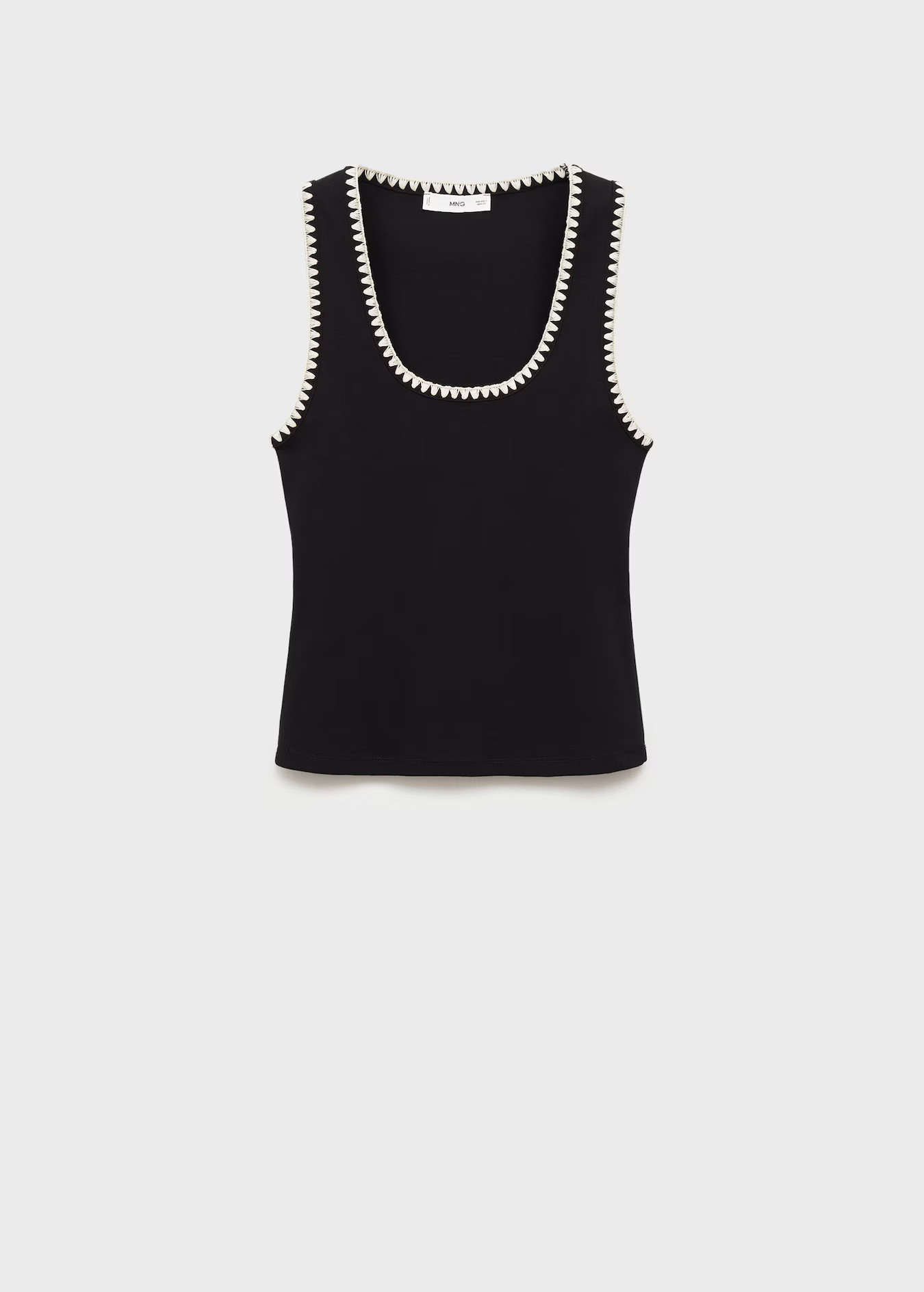 Low-cut top with contrasting trim - Women | MANGO USA | Mango (US/MX/AU)