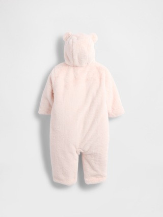 Baby Faux Fur Bear Hooded One-Piece | Gap (US)
