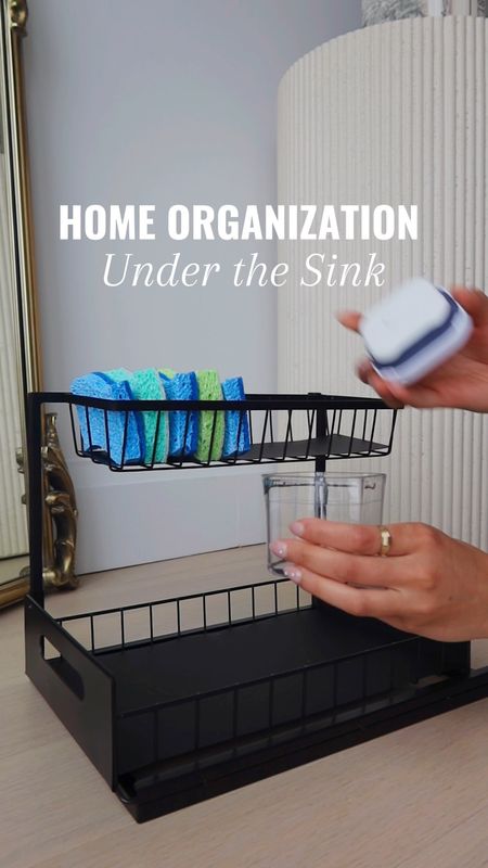 The Amazon find I use to keep the space underneath my sink organized! You can use this in your bathroom cabinets too to keep everything looking tidy 🤍

#LTKfindsunder50 #LTKhome #LTKVideo
