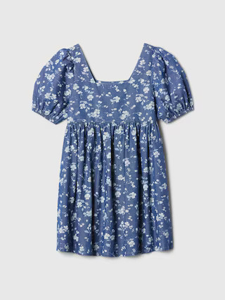 babyGap Chambray Puff Sleeve Dress | Gap Factory