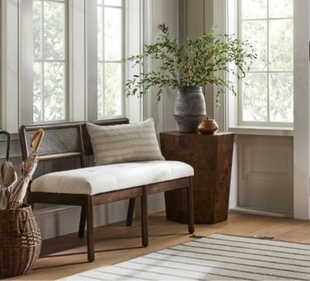 Back in stock! I live this caned bench from Target. The rich color and neutral upholstery is so pretty 

#LTKFindsUnder100 #LTKStyleTip #LTKHome