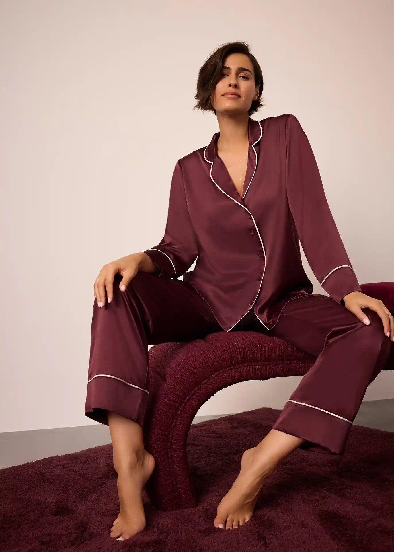 Pyjama tissé en satin | Bonprix FR
