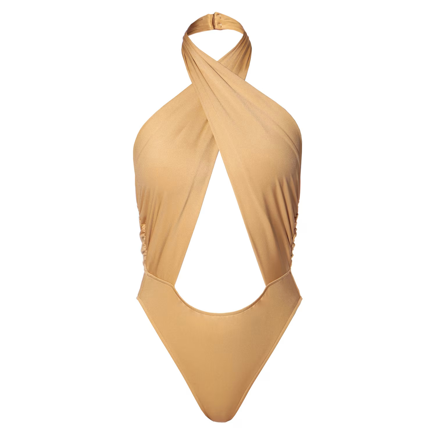 Liv Gold Body Suit With Open Back | Wolf & Badger