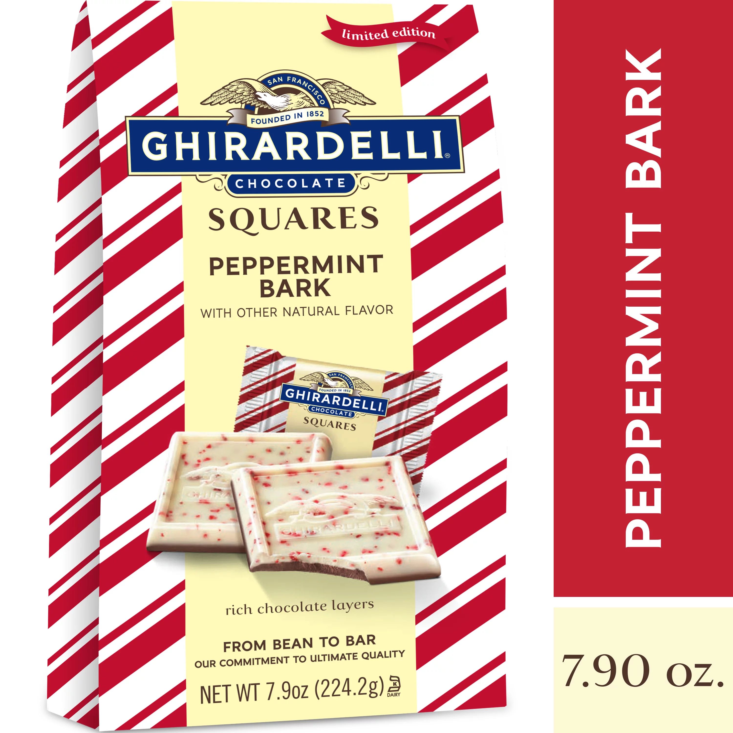 GHIRARDELLI Peppermint Bark Chocolate Squares, 7.9 OZ Bag - Walmart.com | Walmart (US)