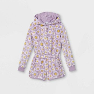 Girls' Daisies Pajama Romper - art class™ Violet | Target