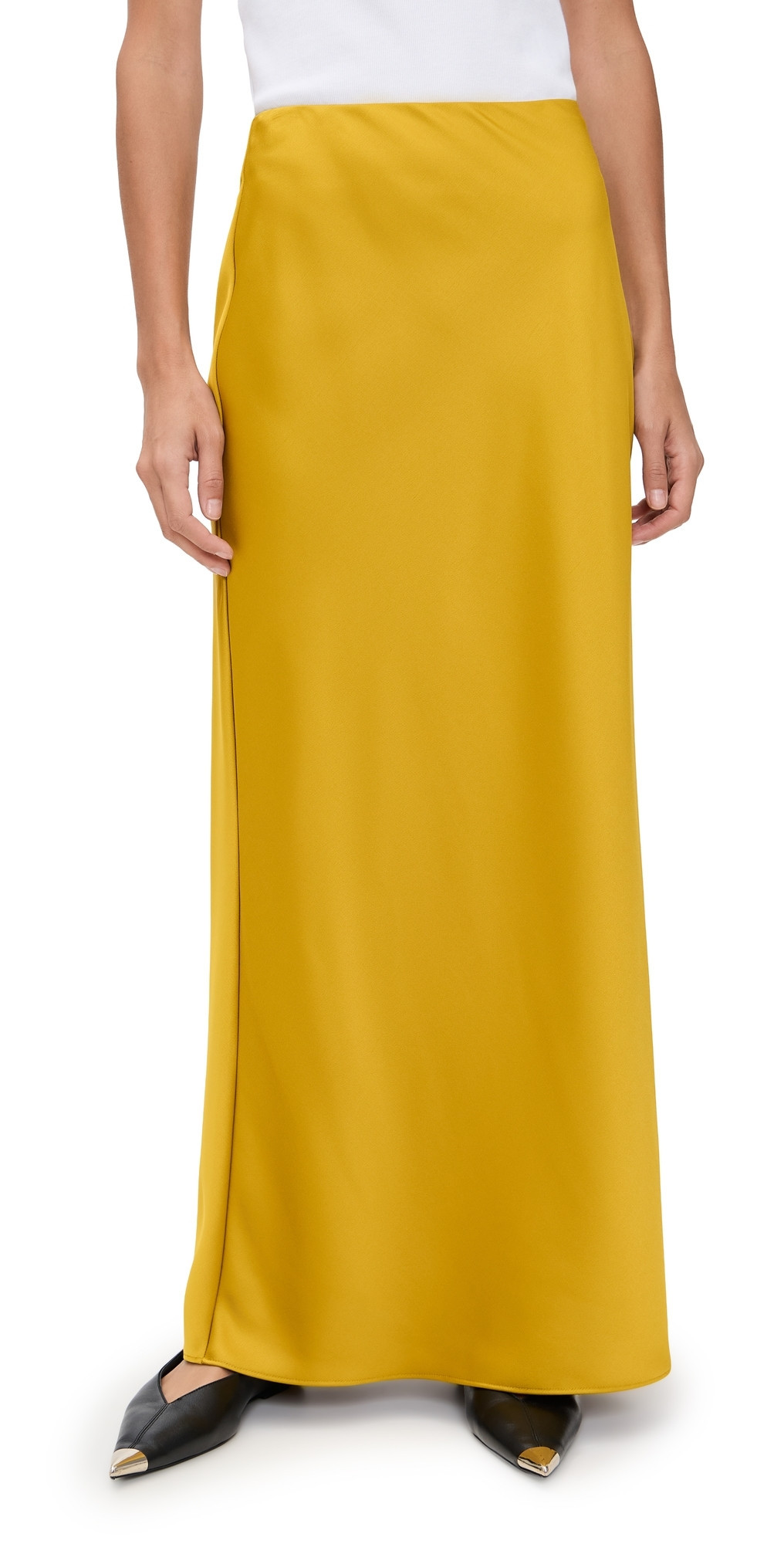 ALIGNE Harris Satin Skirt Hot Mustard 8 | Shopbop