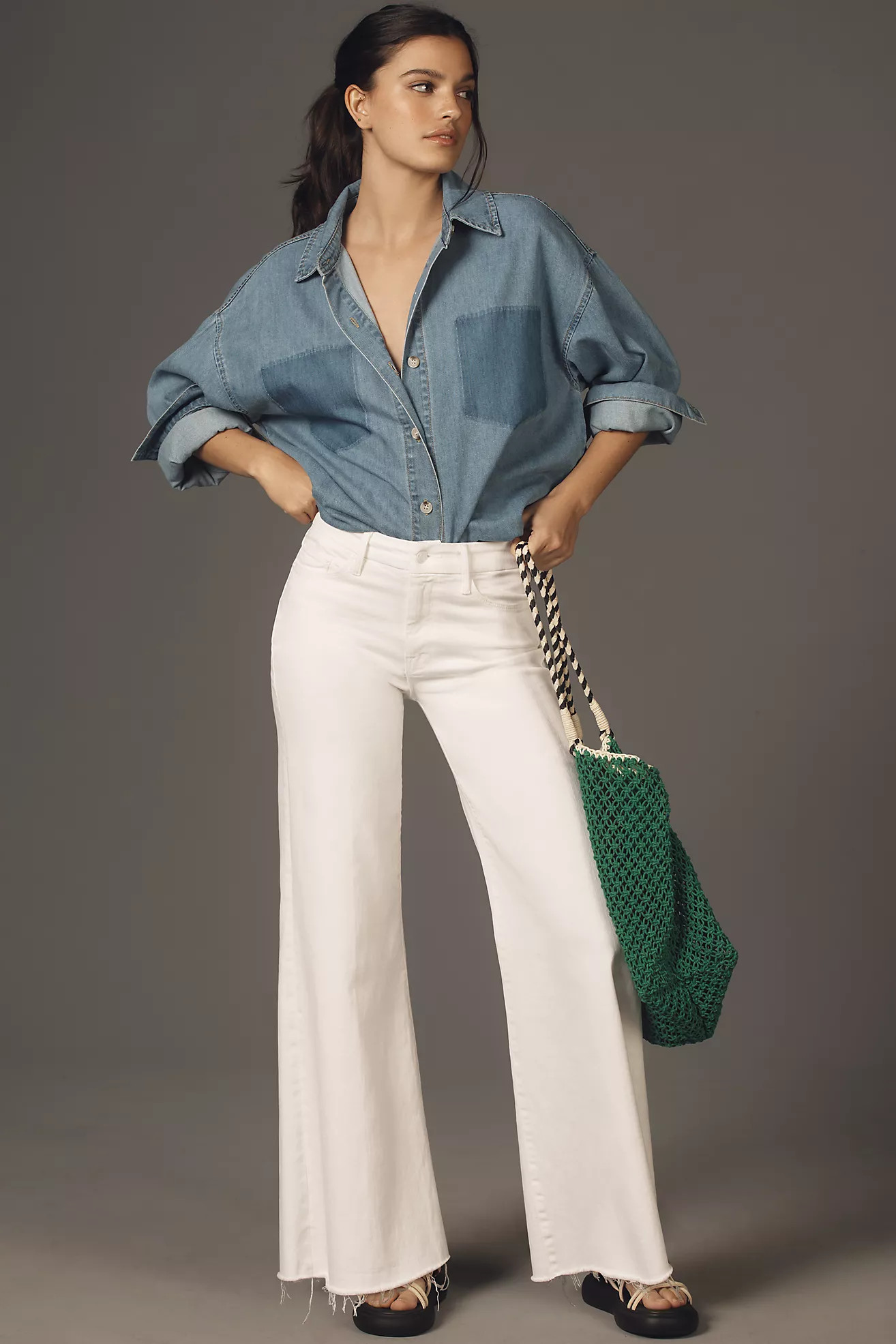 MOTHER The Lil' Roller Petite Fray Jeans | Anthropologie (US)