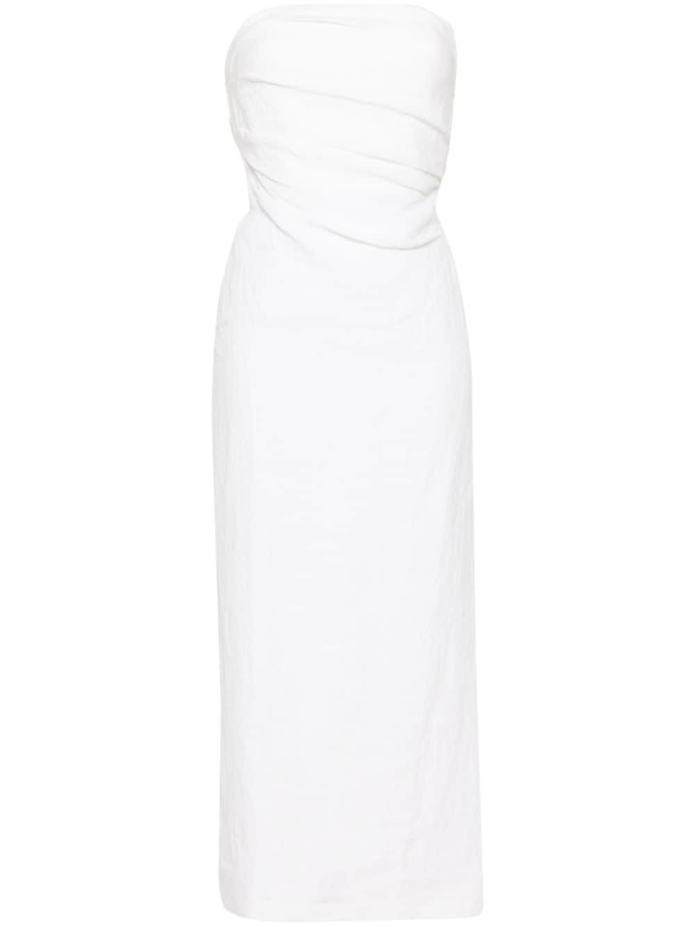 TOVE Sabella linen midi dress - White | Farfetch Global