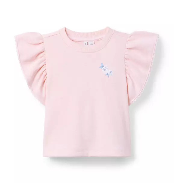 Janie and Jack | French Terry Embroidered Floral Top - Pink / 6 | Janie and Jack