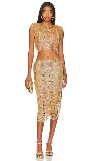 Wayla Two Piece Set in Gold | Revolve Clothing (Global)