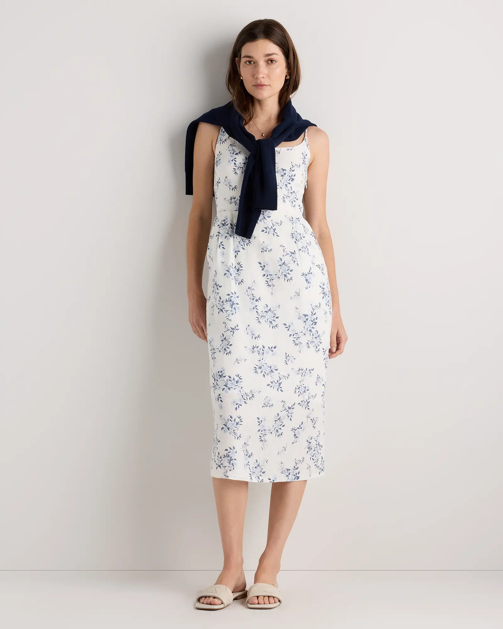 100% European Linen Scoop Neck Midi Dress | Quince