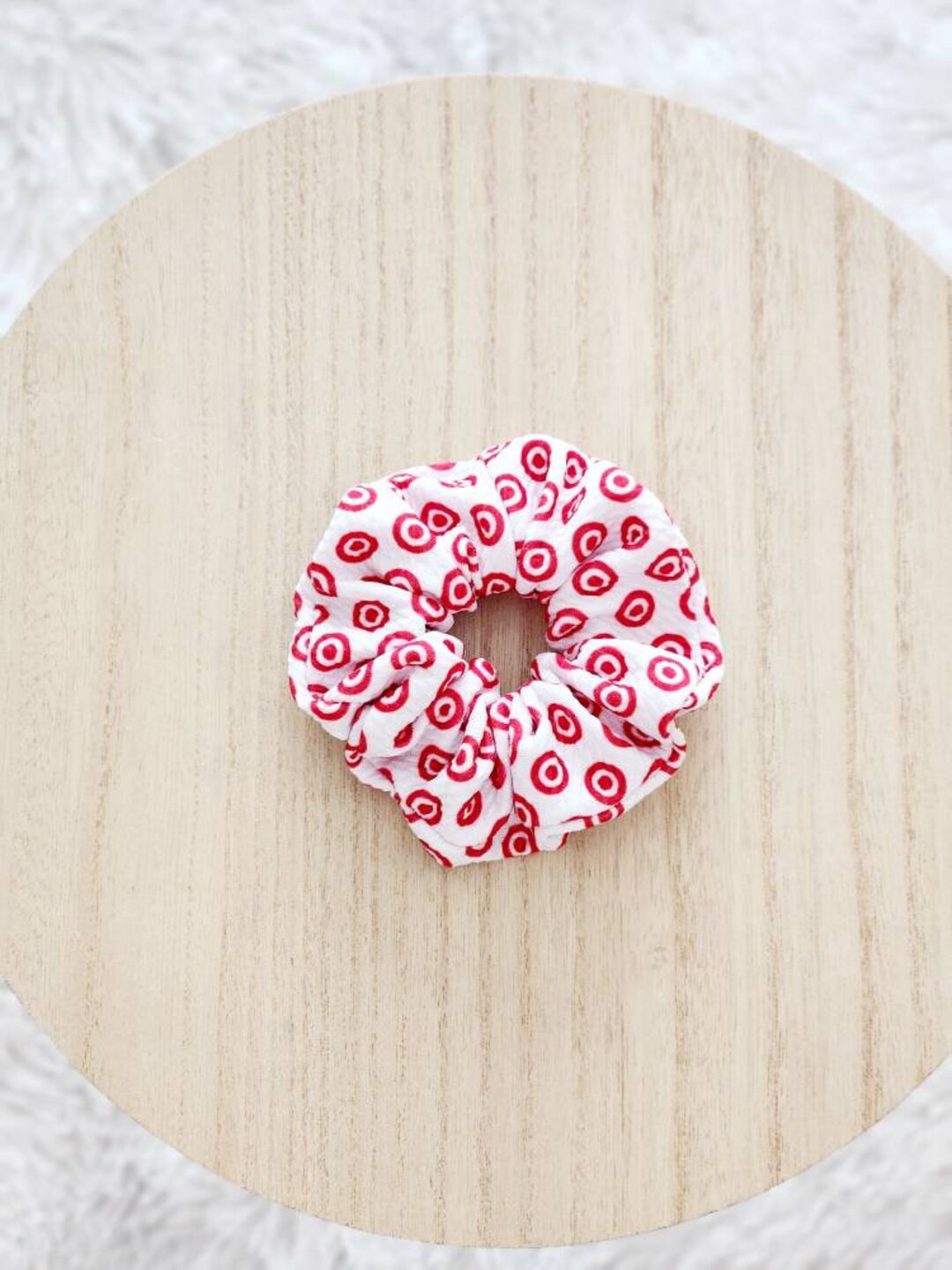 Bullseye red circle target hair scrunchie, target hair bow, mom and me, gift for girl, gift for h... | Etsy (US)