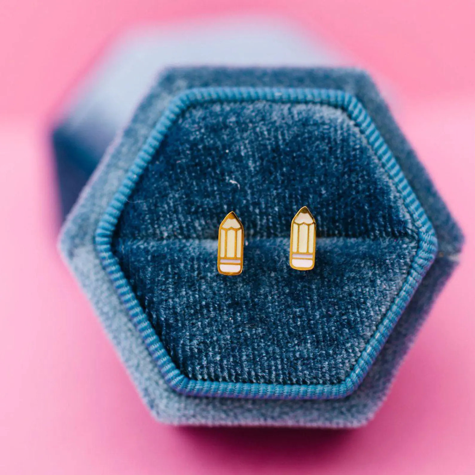 Pastel Pencil Stud Earrings, Hypoallergenic Flat Back Screw on Back Studs for Girls, Back to Scho... | Etsy (US)