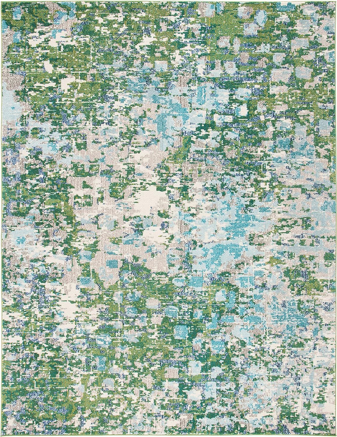 SAFAVIEH Madison Collection Area Rug - 8' x 10', Green & Turquoise, Boho Abstract Distressed Desi... | Amazon (US)