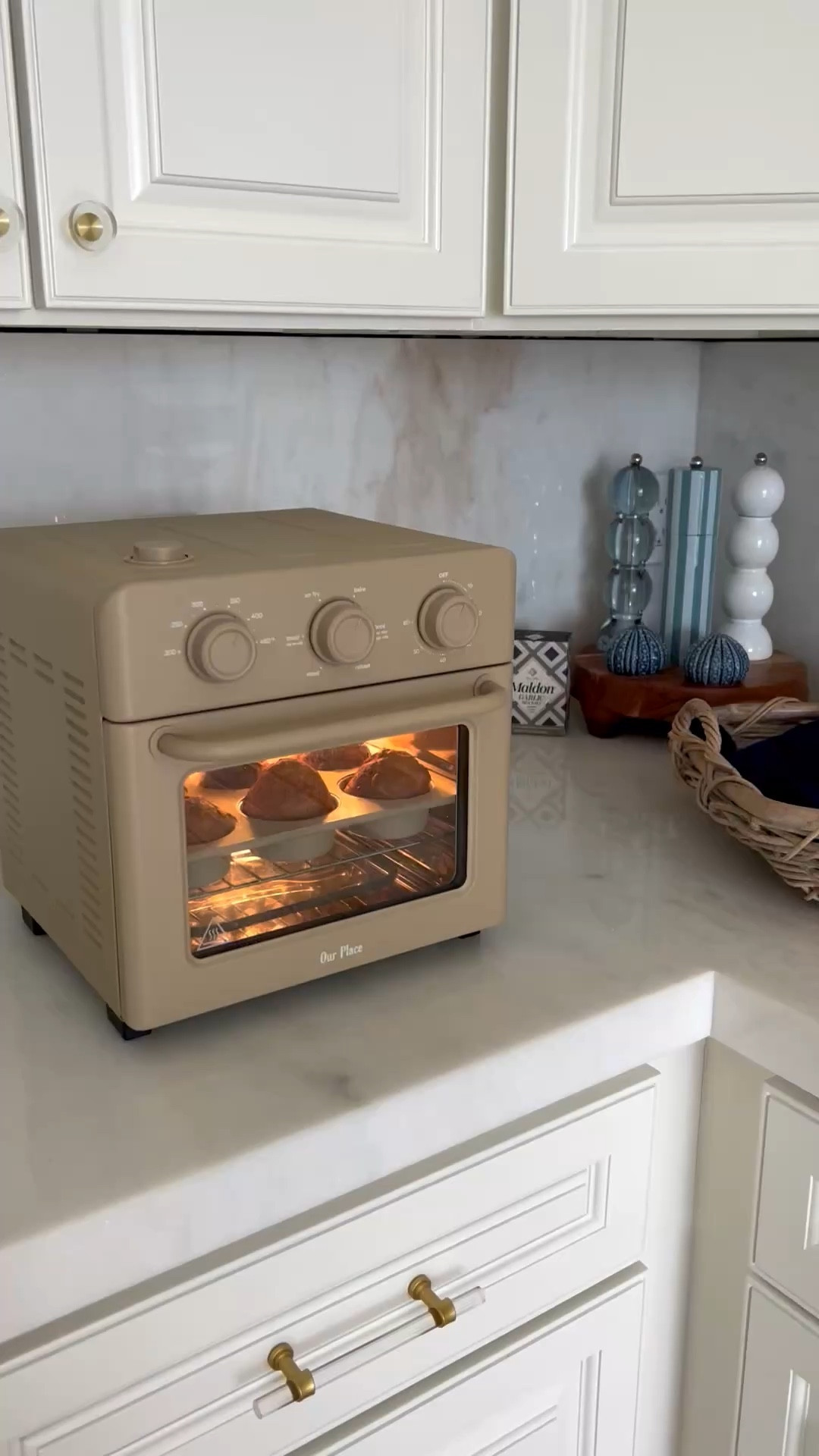 My favorite air fryer that also bakes, broils, roasts, and reheats! Small but mighty and fits right under my lower cupboard! I own 2 and love them. They also come in a variety of sizes. Mine is perfect for 2 people. 

#LTKfoodie #LTKmomlife #LTKHome