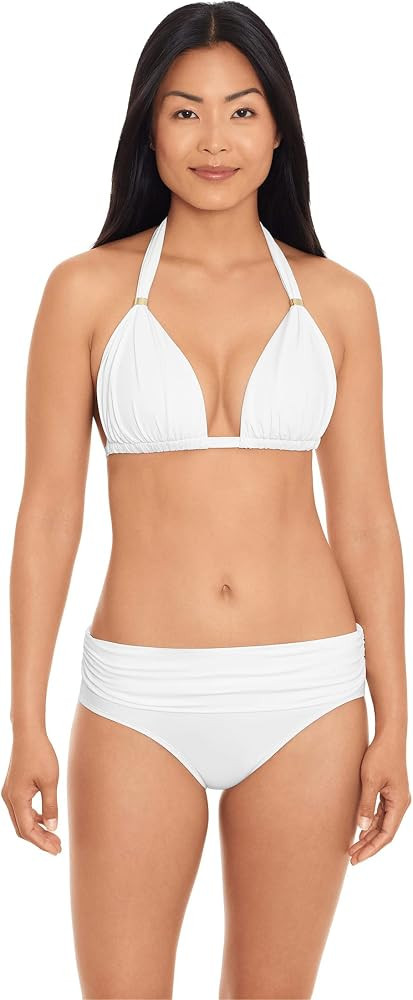 Lauren Ralph Lauren Beach Club Solids Molded Cup Halter Top | Amazon (US)