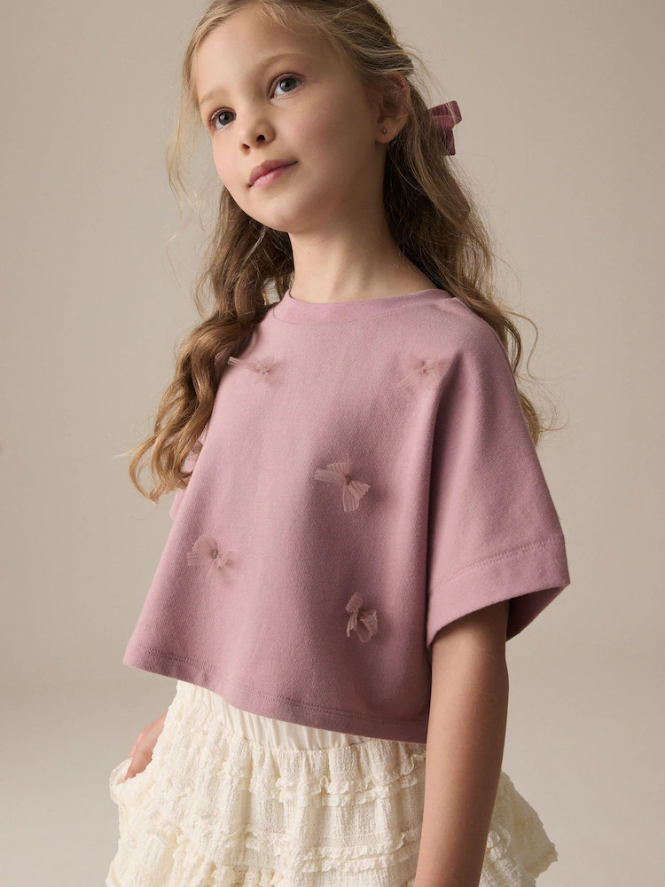 Buy Lilac Purple Boxy Bows T-Shirt (3-16yrs) from Next USA | Next US