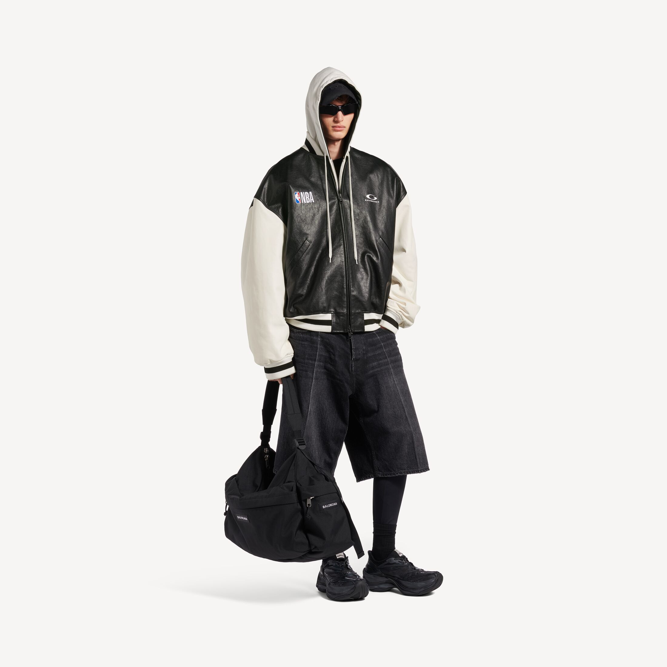 Balenciaga | Nba Collaboration Varsity Jacket in Black/white | Balenciaga US | Balenciaga