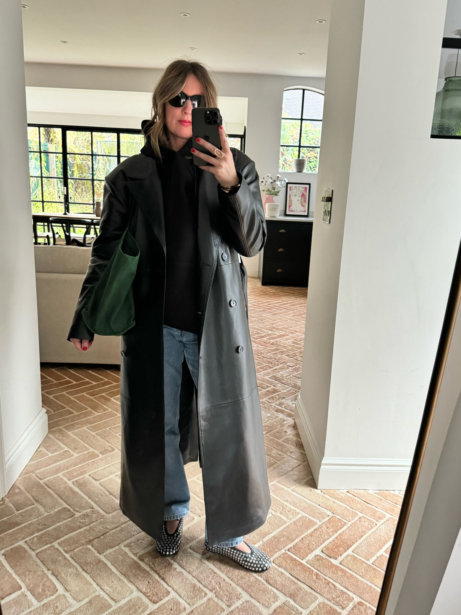 An outfit I wore + loved this week. Vintage Levi’s (I’ve linked similar) Black Scuba Hoody from Frankie Shop (this skims ones looks similar) Faux leather trench + Crystal ballet flats 

#LTKautumn #LTKstyletip #LTKover50style
