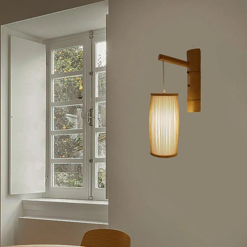 Piotrowski Bamboo Wicker Rattan Shade Wall Lamp | Wayfair North America