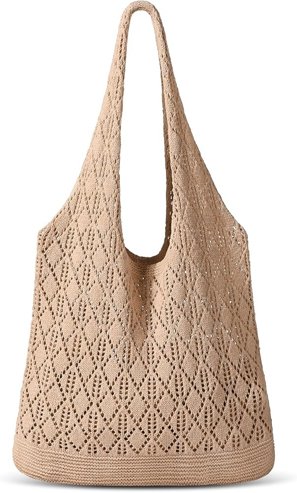 Sightor Crochet Tote Bag, Mesh Beach Bag Knit Summer Hobo Bag Vacation Boho Tote Bag for Women | Amazon (US)