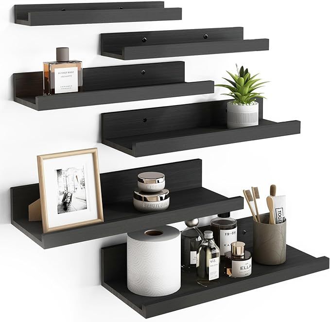 Fixwal Floating Shelves, 6 Sets of Wall Mounted Shelves for Home Decor, Modern Picture Ledge Shel... | Amazon (US)