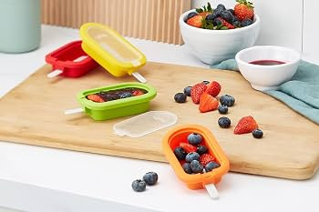 L\u00e9ku\u00e9 Set of 4 Stackable Popsicle Molds + Sticks & Lids | Homemade Freezer Ice Pops & F... | Amazon (US)