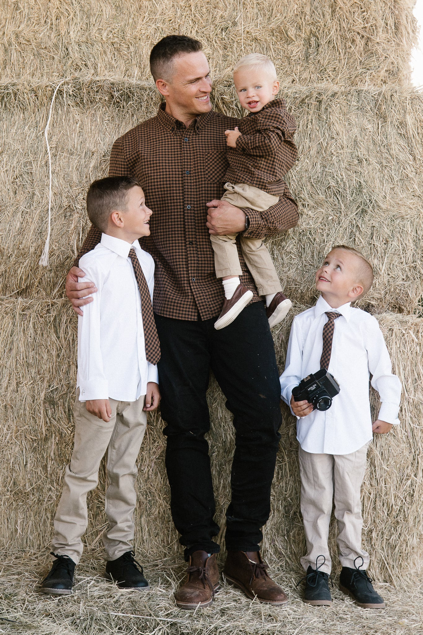 Boys John Shirt in Maple Brown Gingham | Ivy City Co