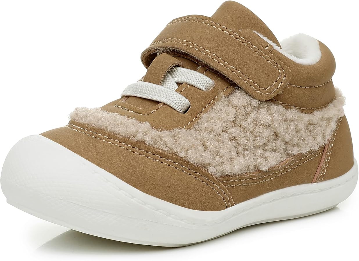 Apakowa Toddler First Walker Baby Boots for Boys and Girls – Baby Sneakers Style with Wide Toe ... | Amazon (US)