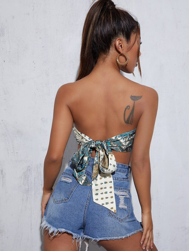 SHEIN Paisley Print Bandana Tube Top | SHEIN