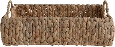 Bloomingville Hand-Woven Water Hyacinth Handles Tray, 18"L x 12"W x 5"H, Natural | Amazon (US)