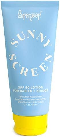 Supergoop! Sunnyscreen 100% Mineral Lotion SPF 50, 3.0 fl oz - Face & Body Sunscreen for Babies &... | Amazon (US)