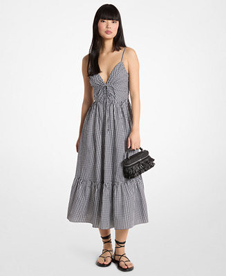 Michael Kors Women's V-Neck Empire Seam Midi Dress - Macy's | Macy's