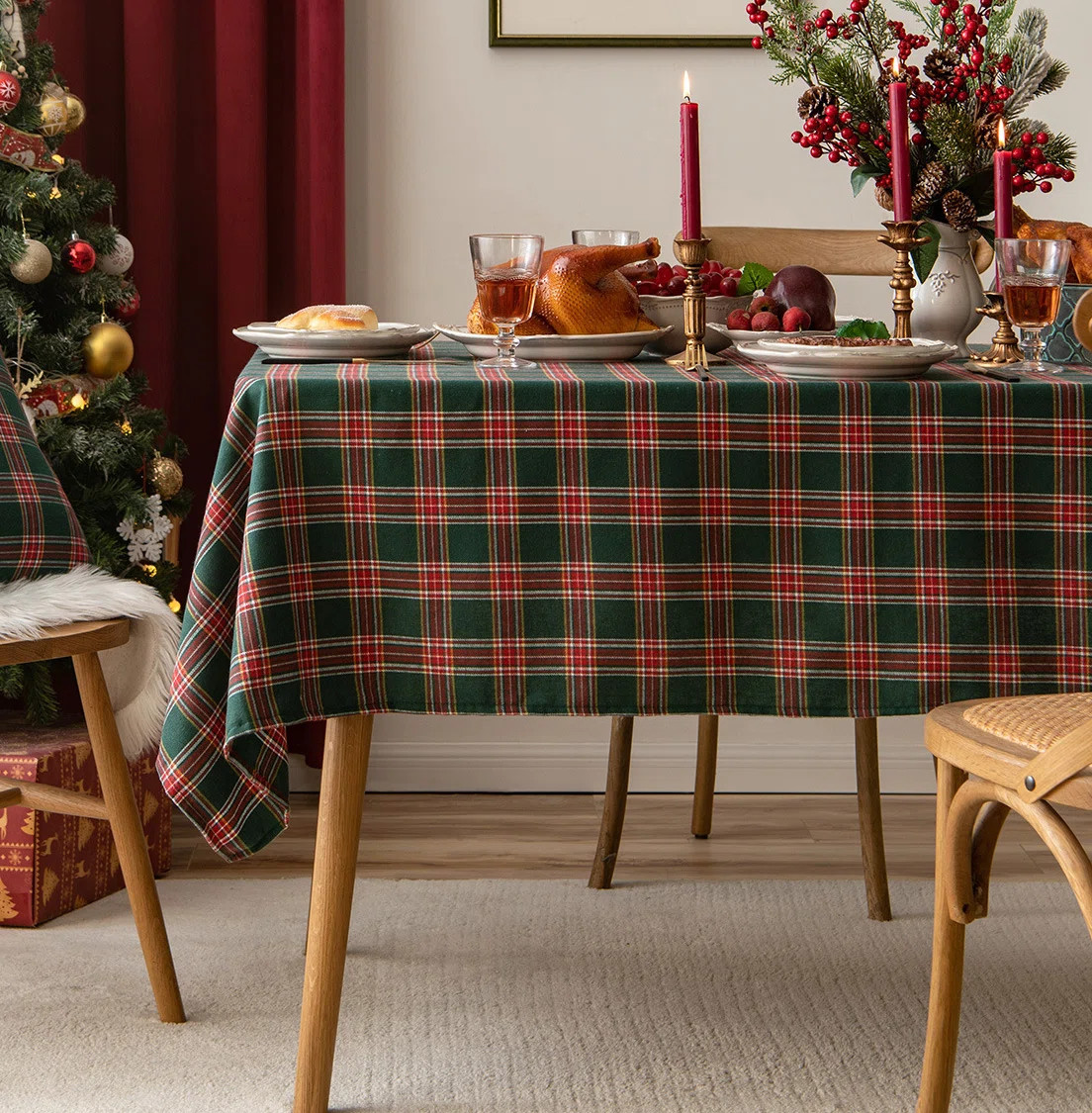 Reviel Plaid Christmas Polyester Tablecloth | Wayfair North America
