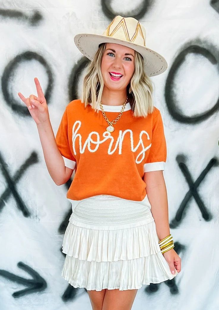 Horns Sweater - Orange | Southern Roots