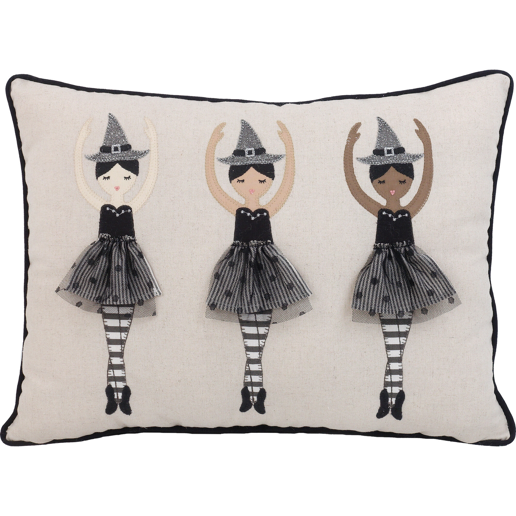 Dancing Witches Lumbar Pillow, Multi | Maisonette