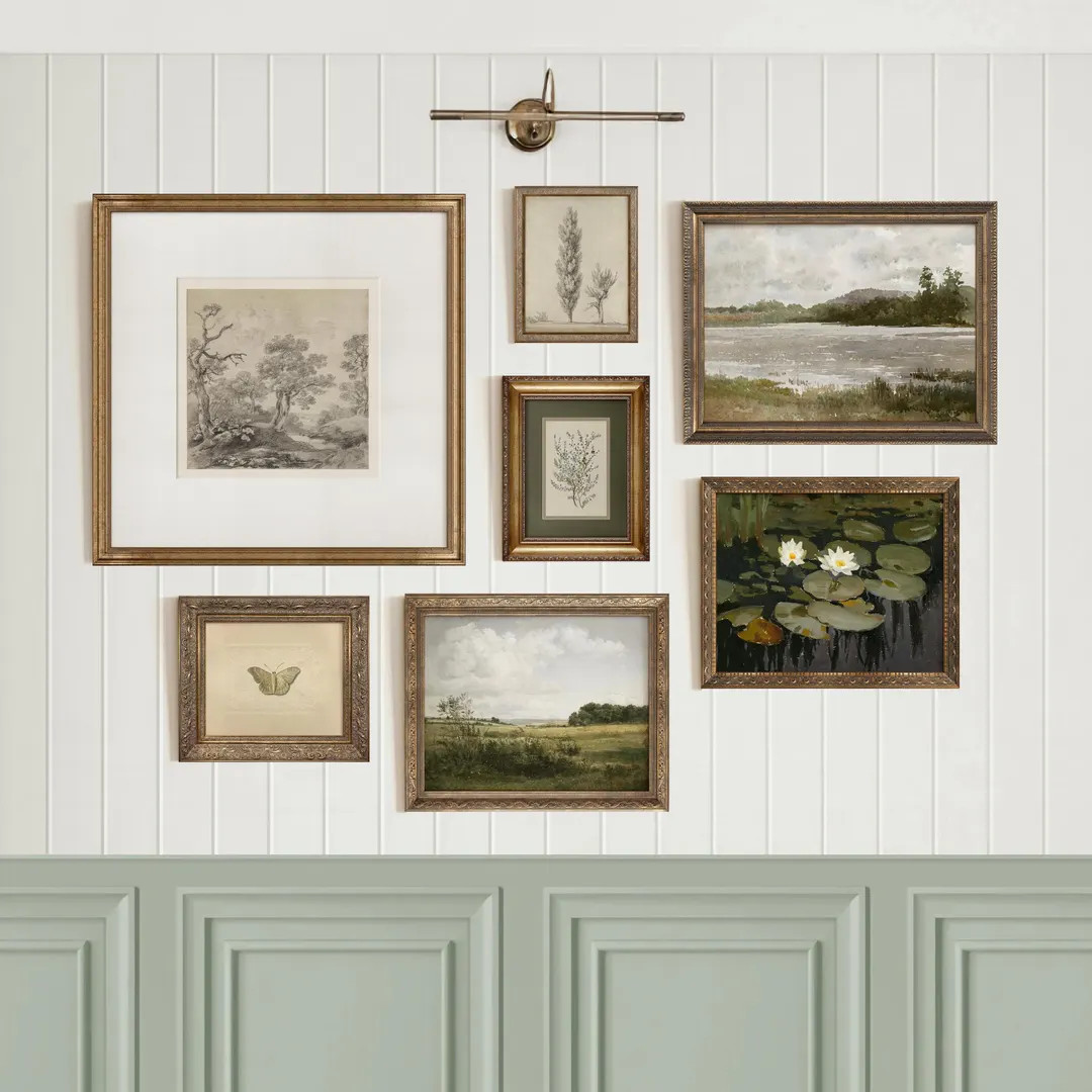 Framed Gallery Wall Art Set: Beige & Green Farmhouse Prints #196 - Etsy | Etsy (US)
