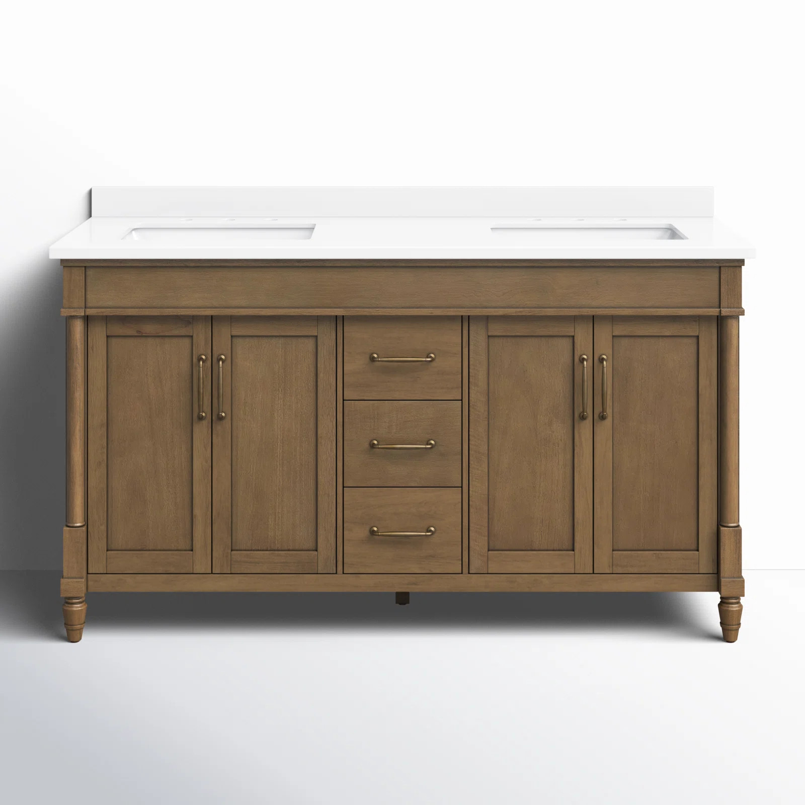 Burdick 60'' Double Bathroom Vanity with Engineered Marble Top | Wayfair North America