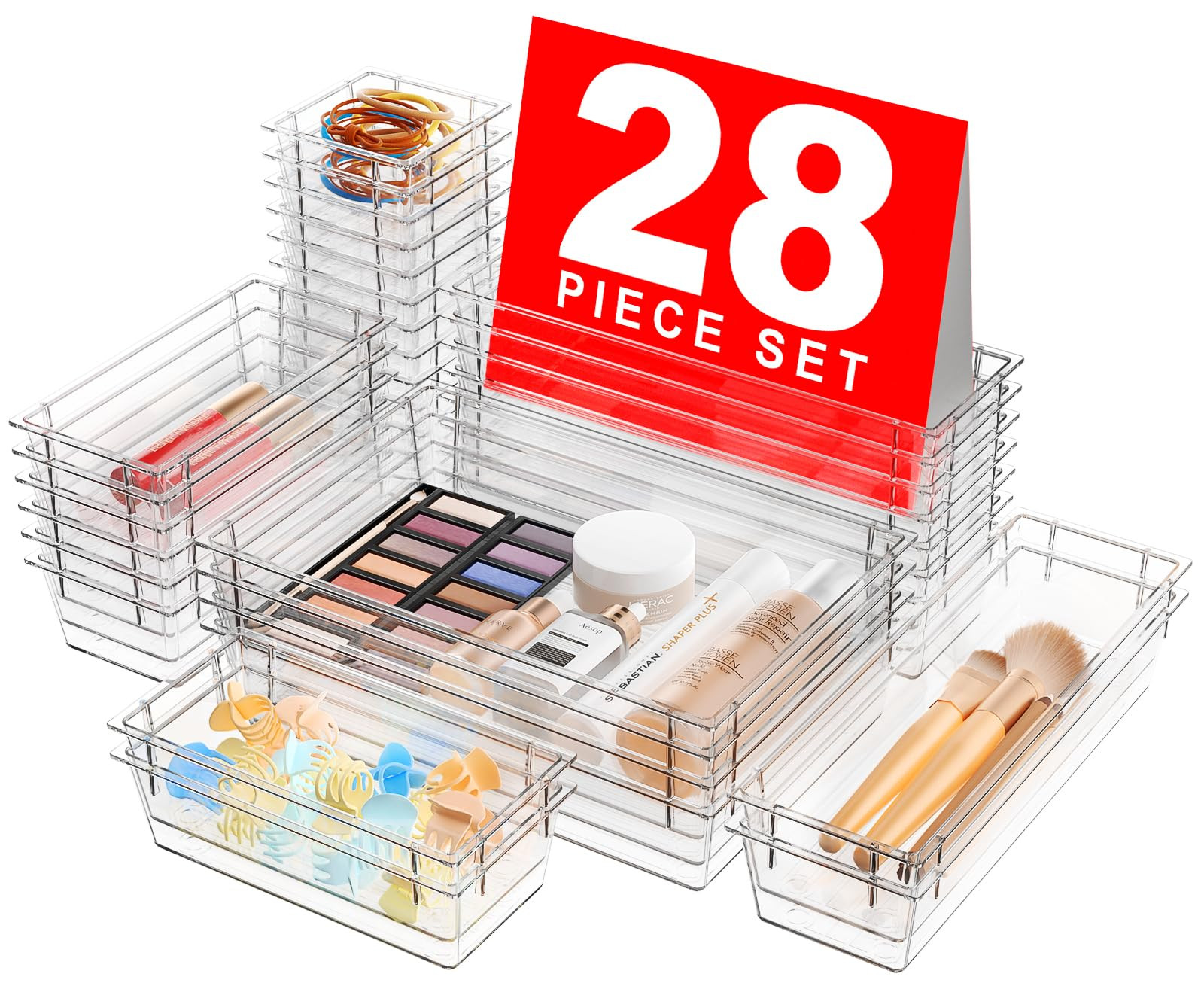 A-LuGei 【Military Grade】 Drawer Organizer, 【𝟱𝗦𝗶𝘇𝗲】 Clear Makeup organizer,... | Amazon (US)